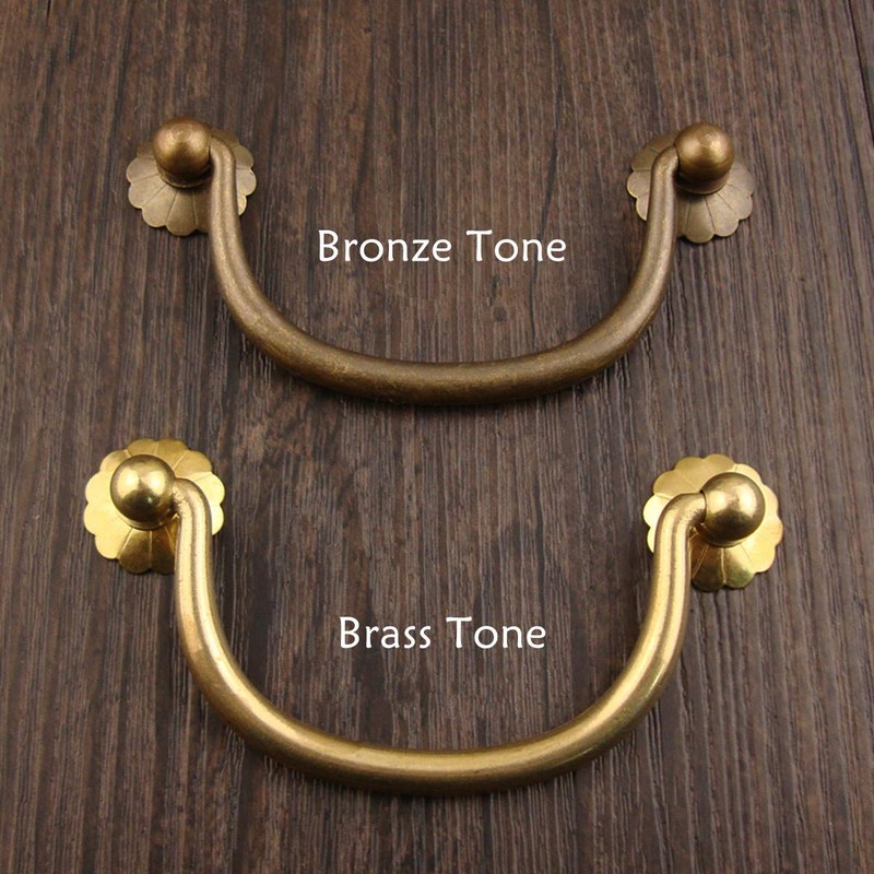 COSIBOA 6 Pack Traditional Bail Cabinet Hardware Handle Pull Antique