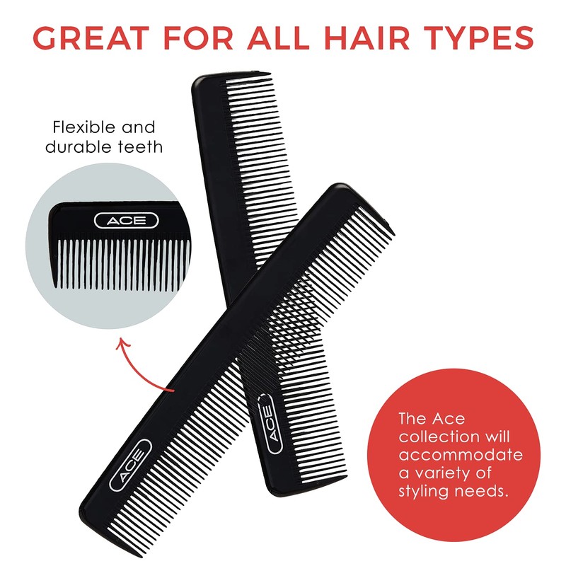 ACE Pocket Fine Tooth Comb - 4.5 Inch, Black -