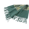 Urban CoCo Women's Embroidered Oversize Tassel Shawl Scarf (#2-Dark Green)