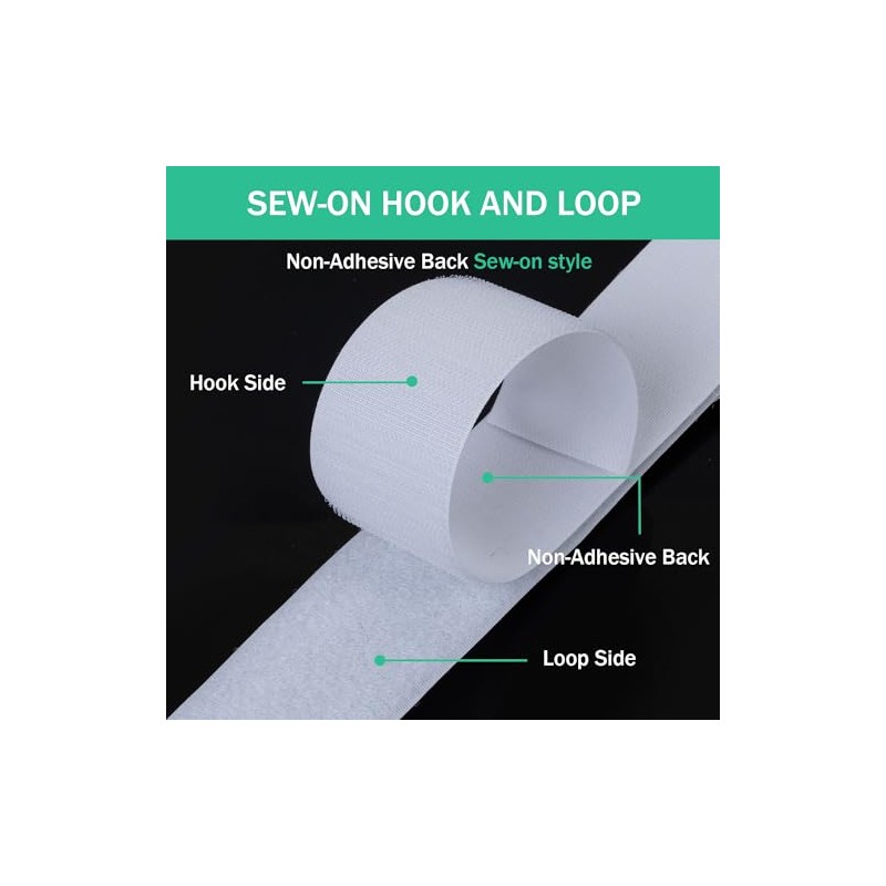 MYUREN 1-1/2 Inch Sew on Hook and Loop Strips |