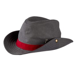 ReHats Berlin Upcycling Cowboy Hat Work Wear Mrs. Cowboy Grey Red, gray
