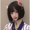 Donally Women's Full Wig Short Bob Straight Wig (Brown)