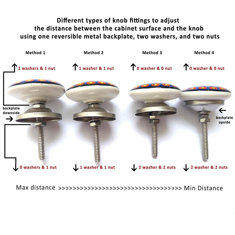 Royal Kraft Vintage Hand Painted Ceramic Pull Knobs for Kitchen