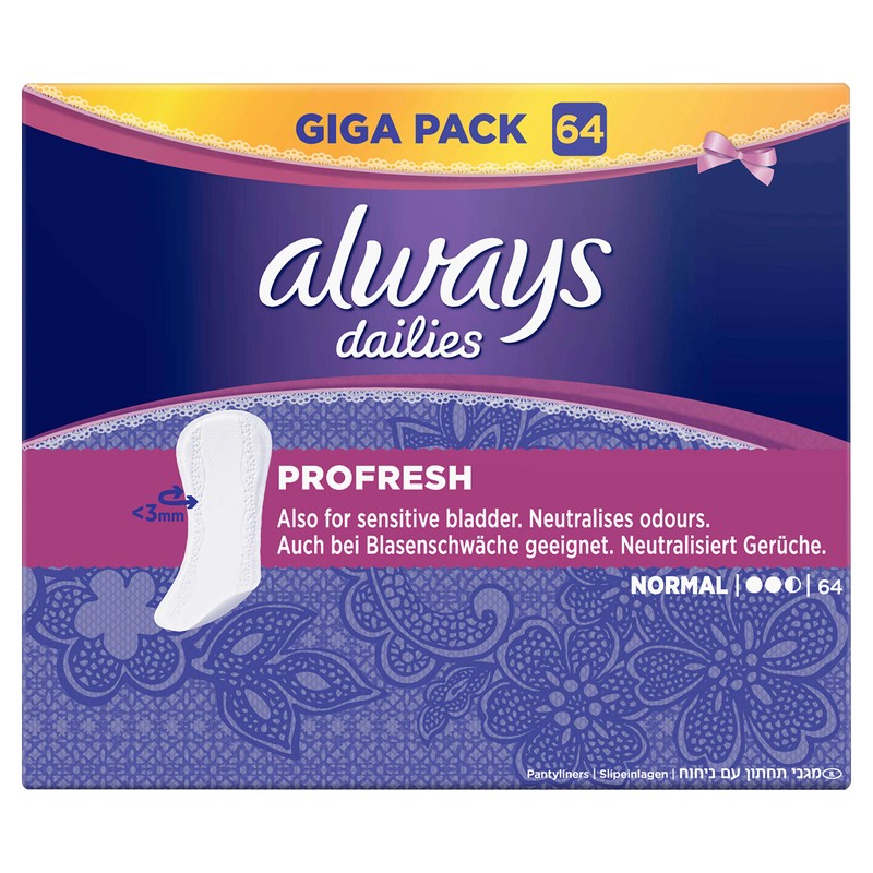 Always Profresh Slipeinlagen Normal, 64 Stück