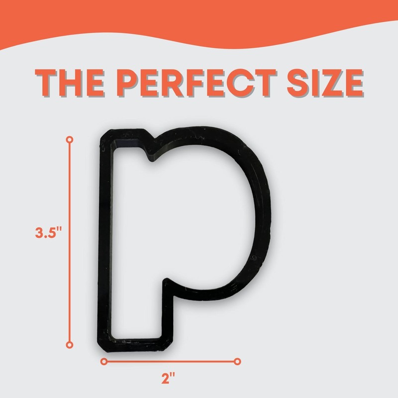 p Lowercase Block Letter Cookie Cutter with Easy to Push