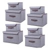 8 Cajas Almacenamiento De Tela Plegables Con Tapas Multiuso