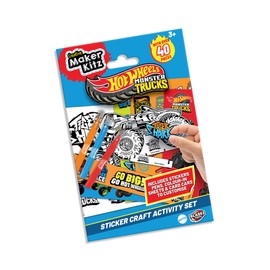 BLADEZ Hot Wheels Monster Trucks Sticker Activity Set - Creative Fun with Stickers & Colouring - Stickers for Children with Mini Card Monster Trucks & Pens - Perfect for Party Bags - 12 Pack