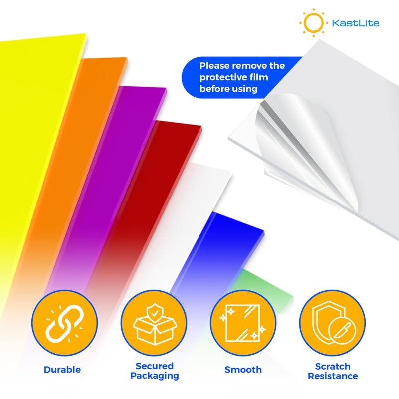 KastLite Colored Acrylic Sheets Nominal 6" x 12" - Plastic
