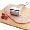 Relaxdays, Silber Profi Fleischklopfer, doppelseitig, Fleischhammer für Schnitzel, Steak, 28cm