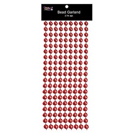 Christmas Tree Decoration 2.7 Metre Chunky Bead Garland - Red