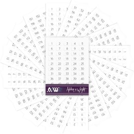 Ashton and Wright - 1-200 Numbered Stickers - 1600 Easy Peel Labels - 13x8mm - White