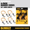 DEWALT DXBC300364 Black/Yellow 36" Premium Heavy-Duty Bungee Cords, 4 Pack