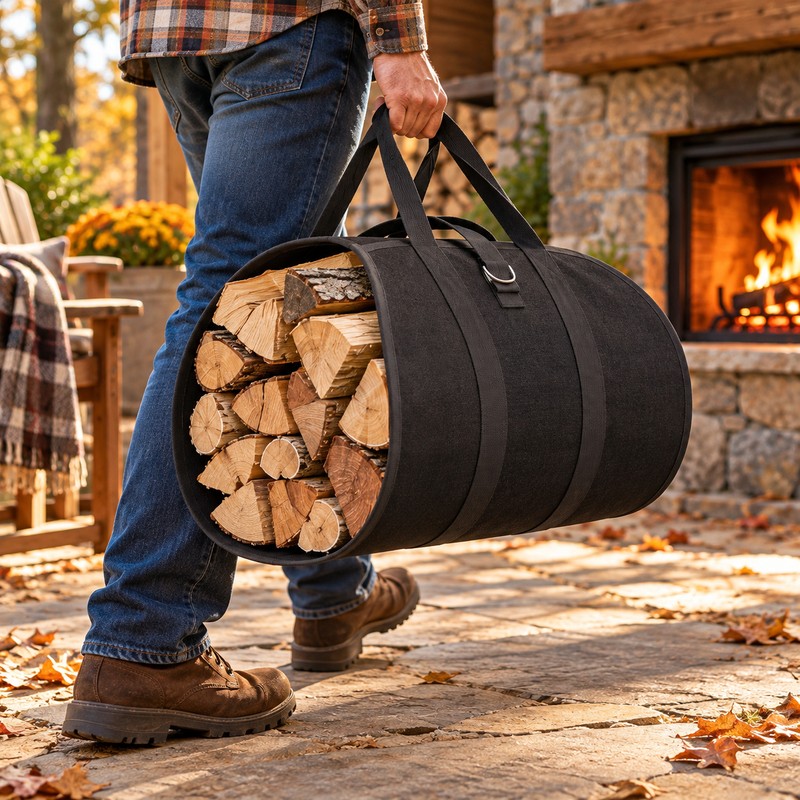 Heavy Duty Firewood Rack for Indoor & Outdoor Log Storage