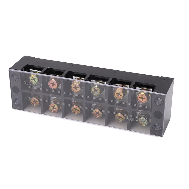 Electrical Terminal Strip Block Thickened 100A 600V Dual Row 6