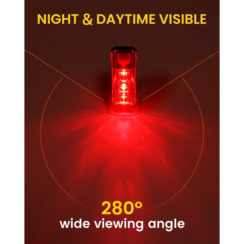 RAVEMEN TR250 Tail Light, Bicycle, Rear Light, 3 Mounting Methods,