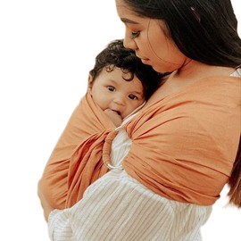 Vlokup Baby Ring Sling Carrier, Soft Baby Wrap for Newborn to Toddler, Lightweight Breathable Adjustable, Brown