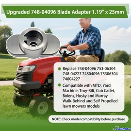 Upgraded 748-04096 Blade Adapter 1.19" x 25mm, Compatible with MTD, Yard Machine, Troy-Bilt, Cub Cadet, Bolens, Husky and Murray Walk-Behind Lawn Mowers Models, Replace 753-06304 748-04227