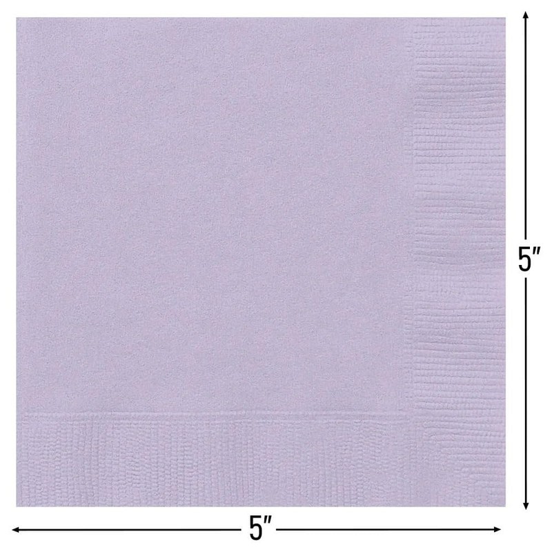 Lavender Solid Beverage Napkins - (Pack of 20) - Perfect