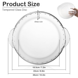 DOERDO Glass Pie Plate 9 Inch Round Deep Dish Pie pan with Handles Clear Baking Pan for Pie Cheese Cakes, 25.5x22CM