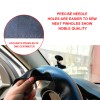 CHUSYYRAY 14 inch Black Car Steering Wheel Cover Leather With