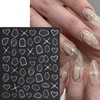 6 Sheets Heart Line Nail Art Stickers 3D Self-Adhesive Gold