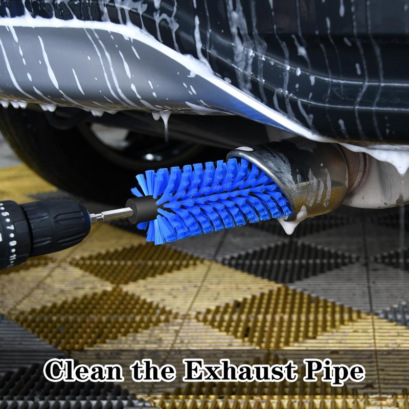 Drill Brush for Car Wheel and Bottle, 25cm Long, for