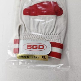 SGD Vintage Sgd Batting Glove Leather Mens Left Size XL White w/ Red
