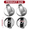Azushwer 4 Pcs 6MM Silver Gas Hob Knobs, Universal Cooker