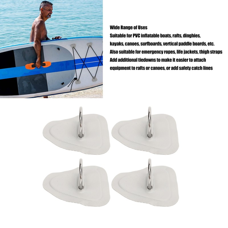 4 Pcs D Ring Patch Stainless Steel D Ring Pad