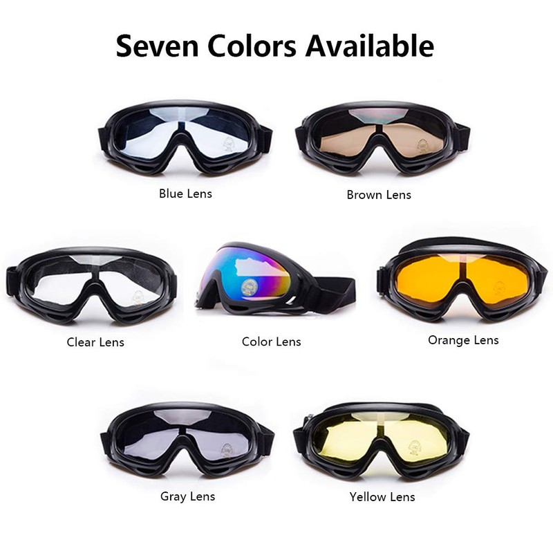 SPOSUNE Motorcycle Goggles for Men Women,Airsoft Goggles UV400 Protective Light