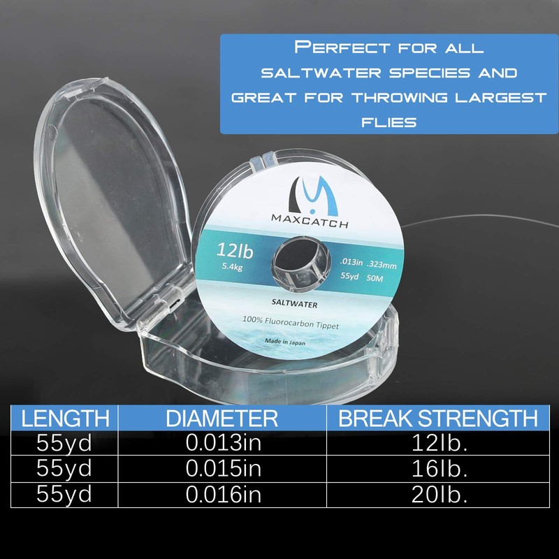 MAXIMUMCATCH Maxcatch Fluorocarbon Fly Fishing Tippet Material Leader Line –Virtually
