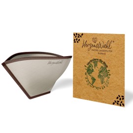 HerzensWahl® Reusable Coffee Filter, Permanent Coffee Filter, Stainless Steel, Zero Waste Permanent Filter for Filter Coffee, Pour Over and Hand Filter Coffee, Permanent Coffee Filter (Coffee Filter