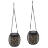 2pcs Outdoor Hanging Solar Lanterns IP65 Waterproof Solar Wrought Iron