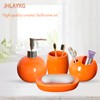JHLAYKG Orange Bathroom Accessories Set 4 Pcs, Ceramic Bathroom Accessory