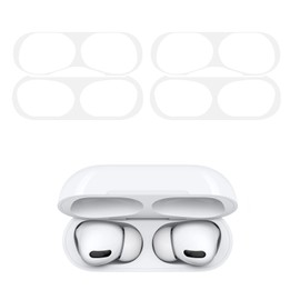ELYBYYLE for AirPods Pro Dust Guard, For Air Pods Pro, Guard Cover, Break-Prevention, Adsorption, Dust, Trash, Metal, Intrusion Prevention, Dustproof, Dust Prevention, White, Set of 4