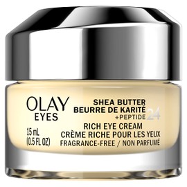 Olay Eyes Shea Butter+Peptide 24 Rich Eye Cream, Fragrance Free, 0.5 oz.