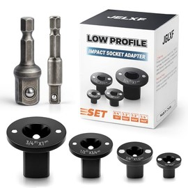 Low Profile Impact Socket Adapter Set, 3/8" to 1/2", 1/4" to 3/8", 3/4" to 1", 1/2" to 3/4", 4PC