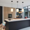 civaza Battery Operated Pendant Light with Remote,Fabric Pendant Lights Kitchen