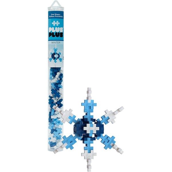 PLUS PLUS – Mini Maker Tube – Winter Snowflake – 70 Piece, Construction Building Stem Toy, Interlocking Mini Puzzle Blocks for Kids