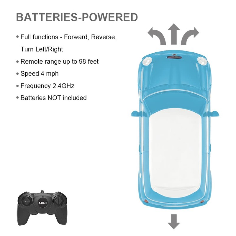 Mini Cooper S Blue 1:24 RC Toy Car, Remote Control