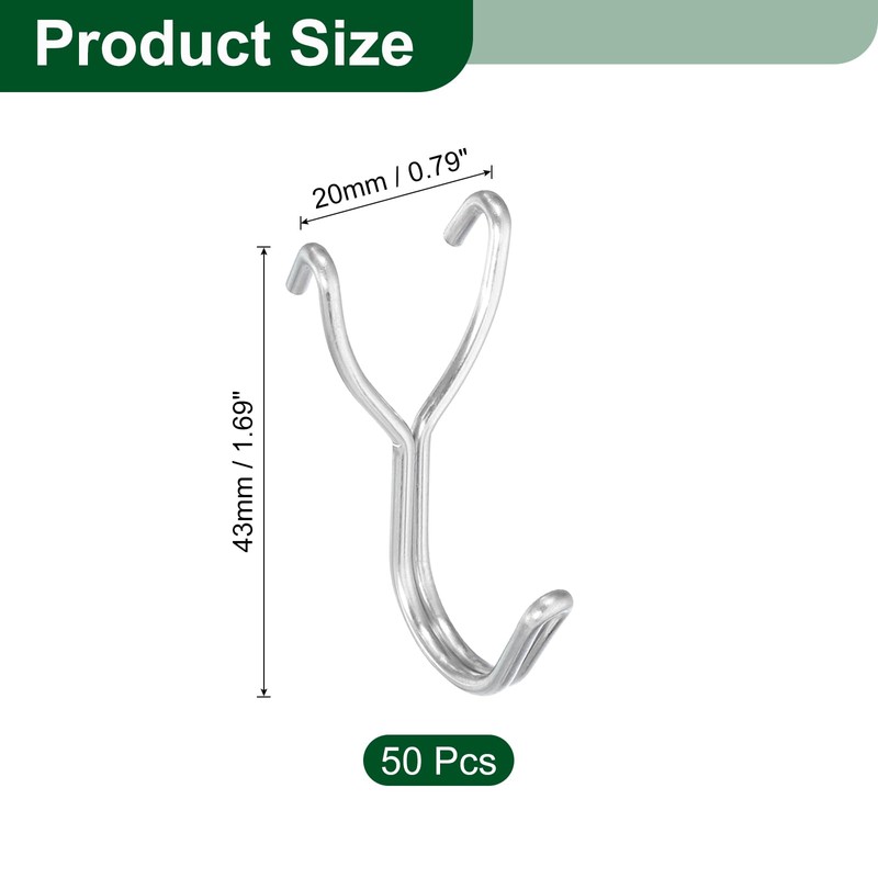 sourcing map 50Pcs Pegboard Hooks, Stainless Steel 1 Inch Spacing