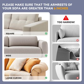 Wkyqes Couch Cup Holder Tray - Wide (6"+) ， Silicone Sofa Armrest Tray with Dual Pockets，Couch Arm Tray Anti-Slip Organizer for Drinks, Phone, Remote, Snacks | Heat Resistant for, Recliner, Car