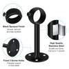 6 Pack Curtain Pole Bracket Ceiling Mount Black 25mm Metal