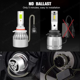 SHENKENUO For 2015-2022 Ford F150 - 6X 8000K Blue LED Headlight Hi & Lo + Fog Light Bulbs