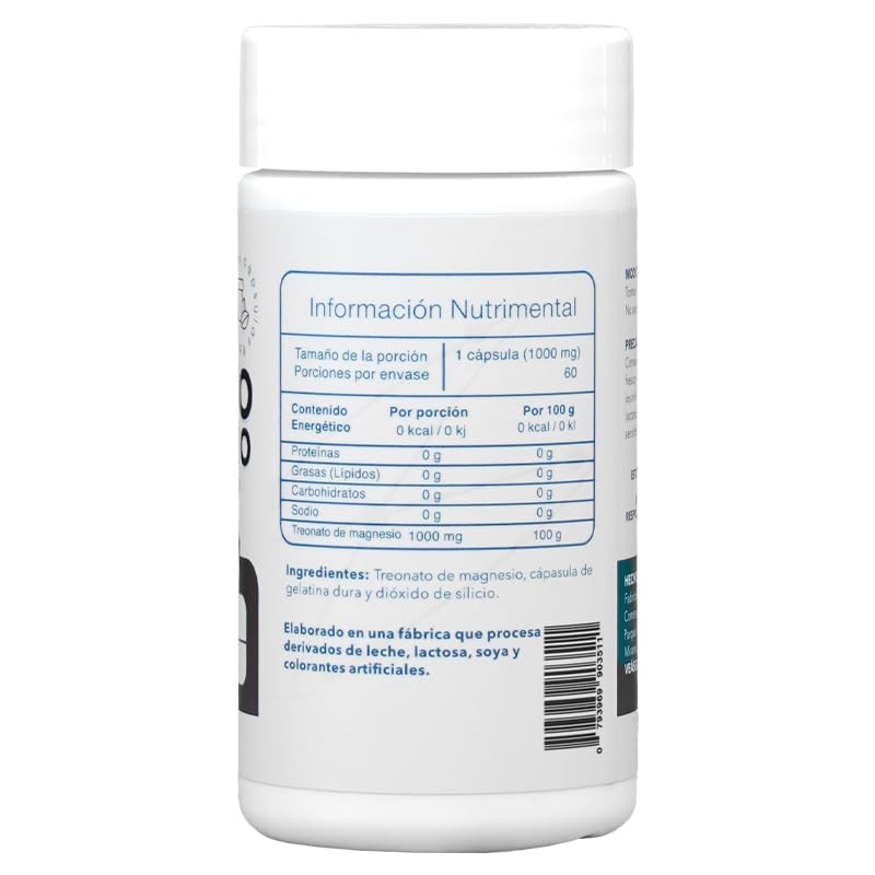 Essentials Treonato de Magnesio 1000 mg – 60 cápsulas |