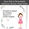 2PCS Shower Head Holder Strong Adhesive 360 Degree Rotatable Adjustable