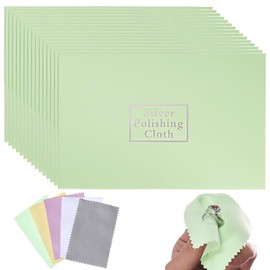 MIRKUZI 15 Pcs Reusable Silver Polishing Cloths for Tableware and Jewellery, Silver Cleaning Wipes, Silver Cleaning Cloths to Prevent Tarnishing(Random Colors)