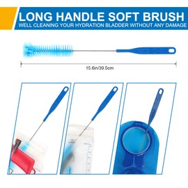 TAGVO Hydration Bladder Cleaning Kit, 6 in 1 Water Bladder Cleaner Set - 3 Brushes, Collapsible Hanger, 12 Cleaning Tablets & Carry Pouch, Water Reservoir Backpack Cleaning Tools