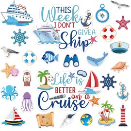27PCS Cruise Door Magnets - Reusable Ship Decorations for Fridge, Car, Computer - for Door Decoration, Cruise Ship Door Magnets
