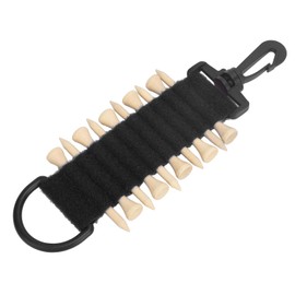 Dilwe Golf Tee Holder, Portable Multifunctional Nylon Golf Tee Carrier Storage Bag with Hook for Belt (Black)
